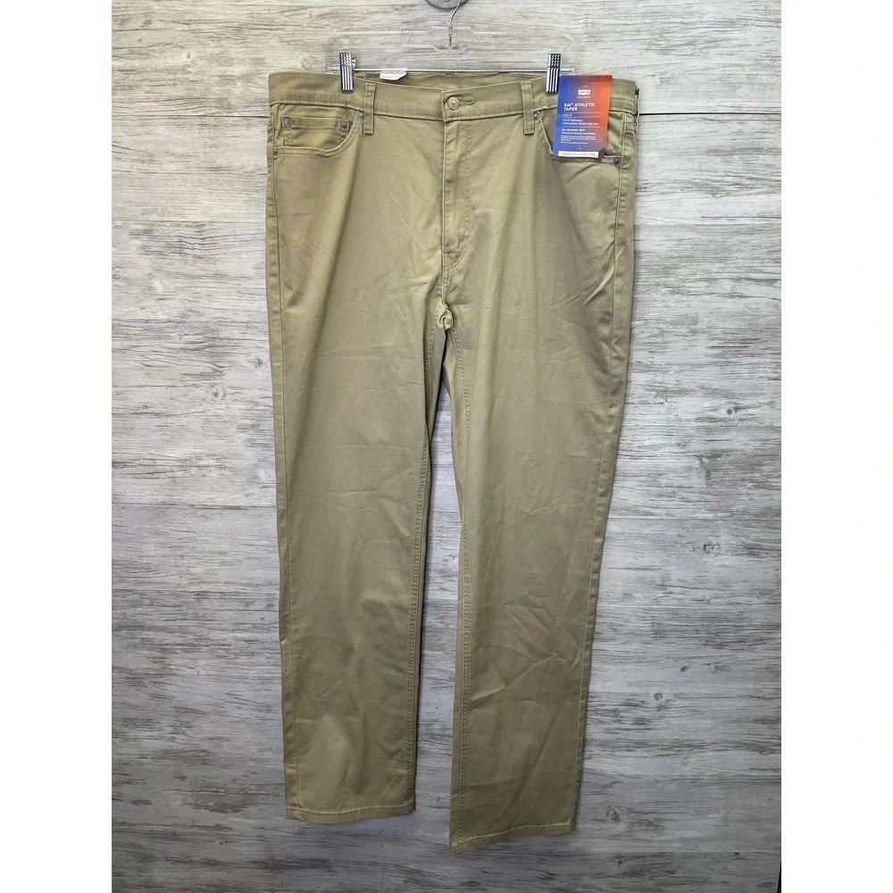 Levi's Pants Mens 40x36 Beige 541 Athletic Taper Chino Stretch Casual Office‎